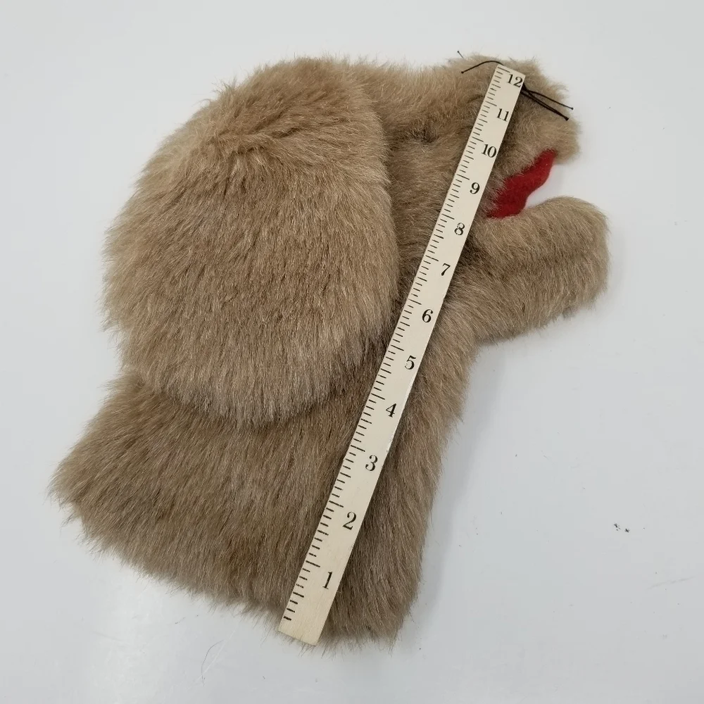 Dog Puppy Furry Hand Puppet Vintage Hand Made Animal Kids Golf Cover Pet Golden